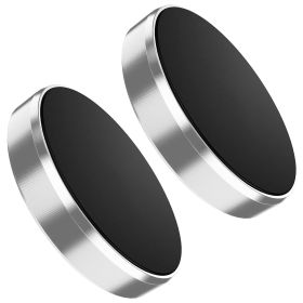 2 Pack Universal Magnetic Car Mounts Dashboard Magnetic Phone Holder Stand Fit for iPhone Galaxy Most Smartphones (Color: Silver)