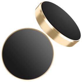 2 Pack Universal Magnetic Car Mounts Dashboard Magnetic Phone Holder Stand Fit for iPhone Galaxy Most Smartphones (Color: Gold)