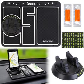 Non-slip Car Phone Mat 4 In1 Dashboard 360Â° Rotatable Phone Holder (Color: Black)