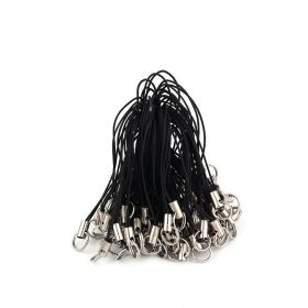 50 Piecespack Diy Colored Braid Double Circle Mobile Phone Sling Multi-color Ornament Toy Phone Case Sling (Option: Black Cord-50 Piecesbag)
