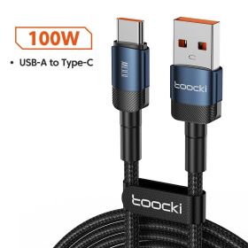 6A Fast Charging Mobile Phone Data Cable (Option: Black-100W data line 0.5m)