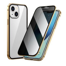 Privacy-proof Magneto Phone Case Double Sided Metal Frame (Option: Gold-IPhone14)