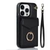 Leather Case With Card Holder; 360Â° Rotation Ring Stand Protective Case Compatible With IPhone 14 IPhone 14 Pro