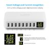8 Port USB Charger 8A 40W Desktop Charging Station Hub with Quick Charge 3.0 USB Port & LCD Display Compatible to Different Devices