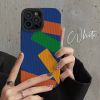1pc Rainbow Building Blocks Style Phone Case For Apple iPhone Series