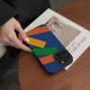 1pc Rainbow Building Blocks Style Phone Case For Apple iPhone Series