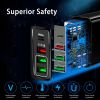36W USB C Fast Charger 4-Port QC3.0 PD 20W Power Adapter High Speed Wall Charger for Samsung iPhone Tablet