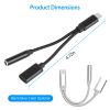 USB Type C to 3.5mm Aux Audio Charging Adapter Braided TPE Metal Shell