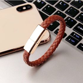 New Bracelet Charger USB Charging Cable Data Charging Cord For IPhone14 13 Max USB C Cable For Phone Micro Cable (Option: Brown-Apple interface-22.5cm)