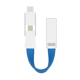 New Micro USB Type-C 3-in-1 Magnet Data Cable (Color: Blue)