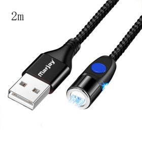 Magnetic Fast Charging Mobile Phone Data Cable Three In One (Option: 2meters black)