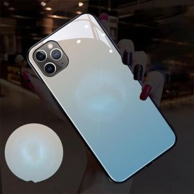 Simplicity And Creativity Luminous Glass Phone Case (Option: Pink Blue Gradient-IPhone X)
