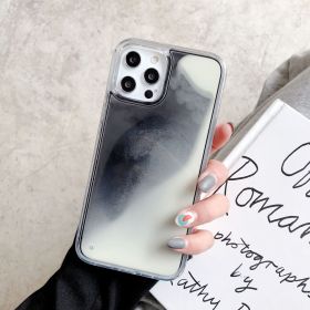 Plastic Luminous Glitter Powder Quicksand Phone Case (Option: Black And White-IPhone11PROMAX)
