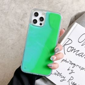Plastic Luminous Glitter Powder Quicksand Phone Case (Option: Green-IPhone12 12Pro)