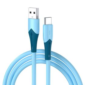 Jane Type-C Liquid Silicone Data Cable Suitable For Mobile Phone Over Fast Charge Line Huawei Xiaomi Glory Charging Cable (Option: Apple 150CM-Blue Single Head)